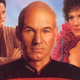 Picard has the face of a migraine given flesh. (Image: Cover of Q-in-Law, Simon and Schuster)
